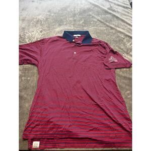 Peter Millar‎ red stripe polo Medium Meijer LPGA classic